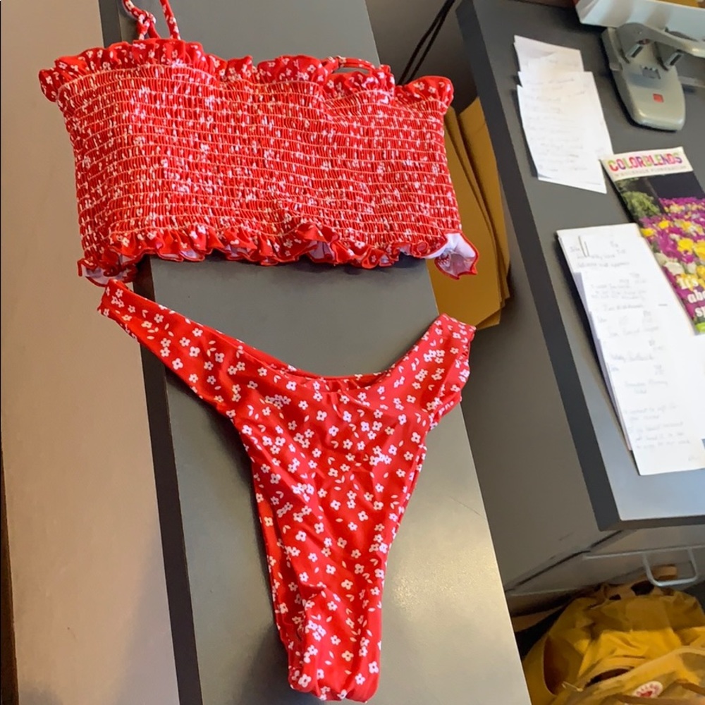 NWT High leg floral bikini set